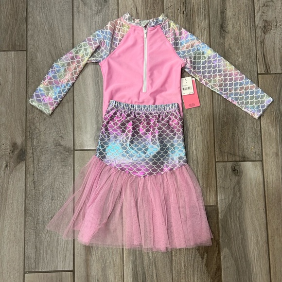 Mermaid one piece bathing suit with skirt - Picture 4 of 4